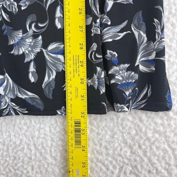 White House Black Market Black Floral Print Dress Womens 3/4 Sleeve Size Medium - Picture 16 of 16